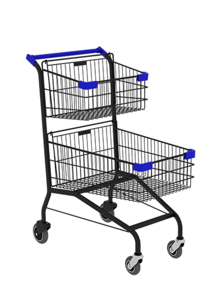 CARRINHO DE COMPRAS ERGONÔMICO 100L DUPLO