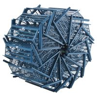 Cesto Plástico Empilhável Pequeno Azul- kit com 12