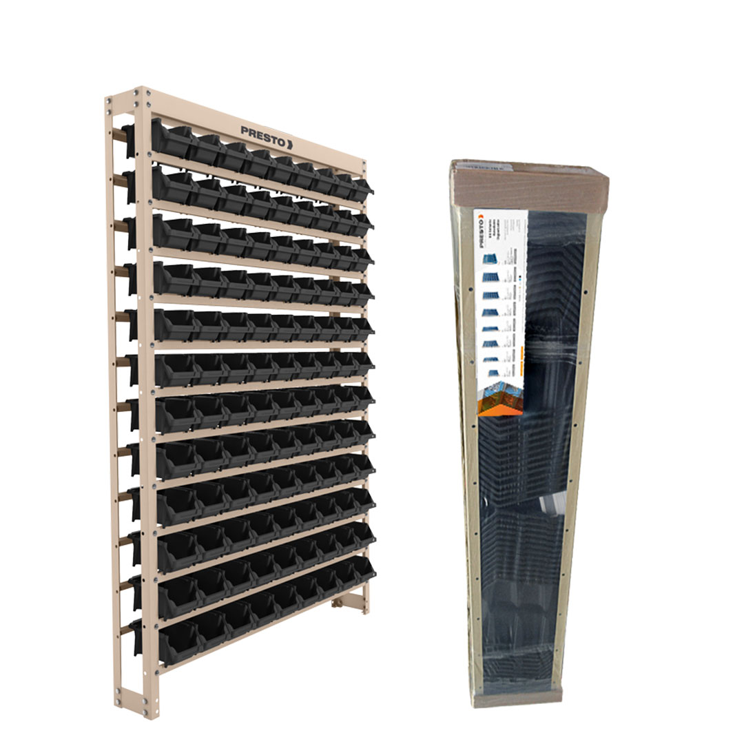 KIT ESTANTE GAVETEIRO ORGANIZADOR 108/3 PRETO