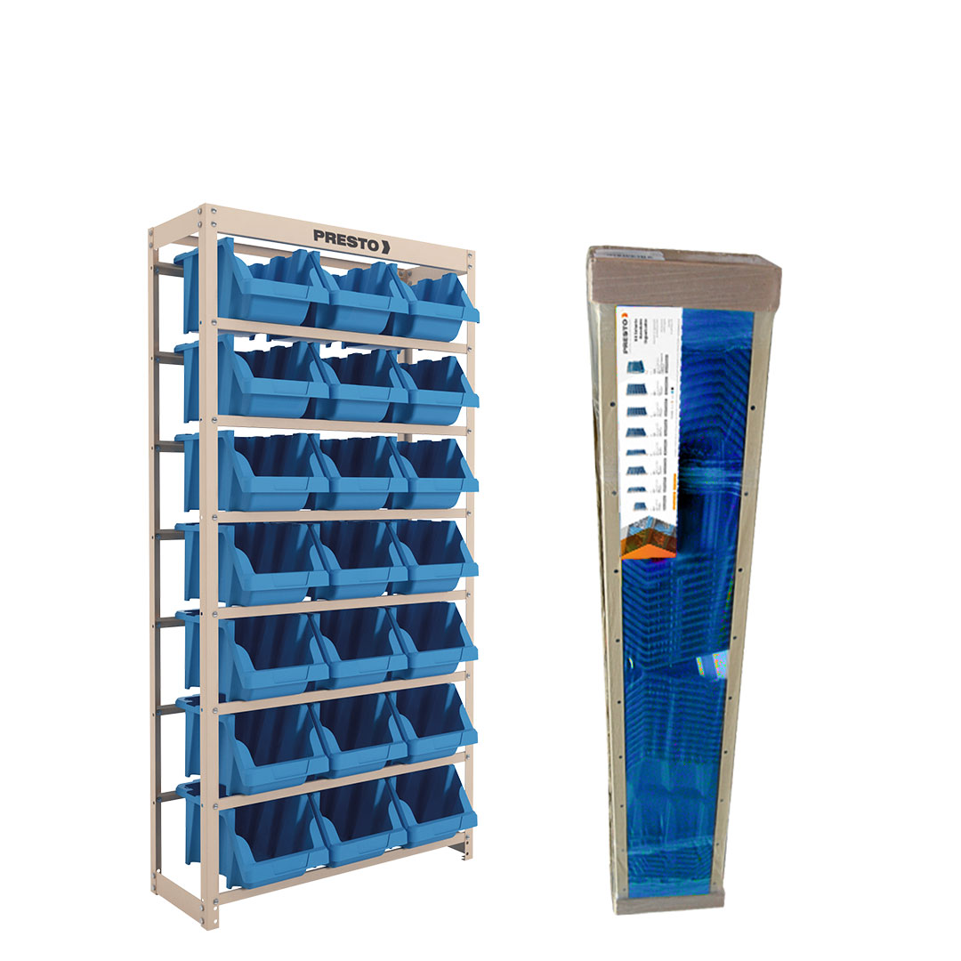 KIT ESTANTE GAVETEIRO ORGANIZADOR 21/7 AZUL