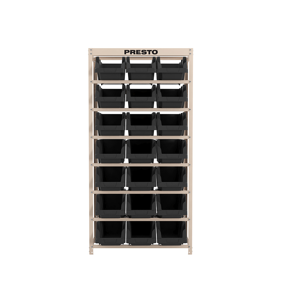 KIT ESTANTE GAVETEIRO ORGANIZADOR 21/7 PRETO