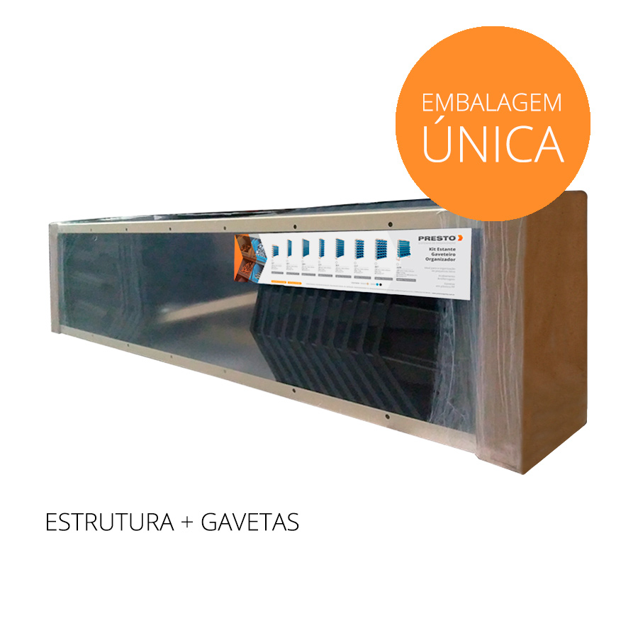 KIT ESTANTE GAVETEIRO ORGANIZADOR 21/7 PRETO
