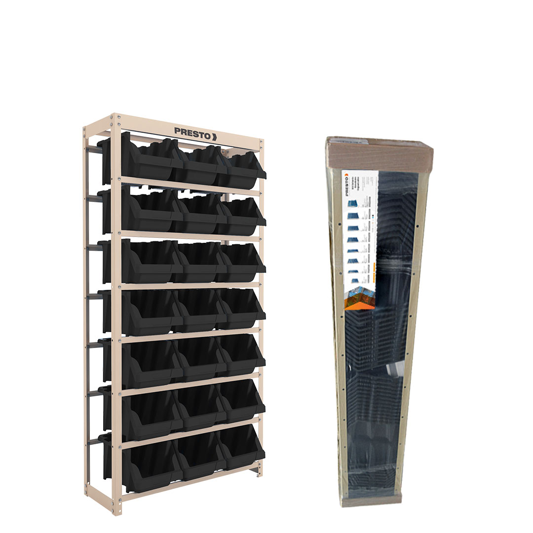 KIT ESTANTE GAVETEIRO ORGANIZADOR 21/7 PRETO