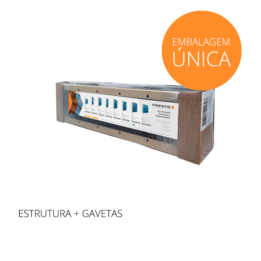 KIT ESTANTE GAVETEIRO ORGANIZADOR 25/3 AZUL