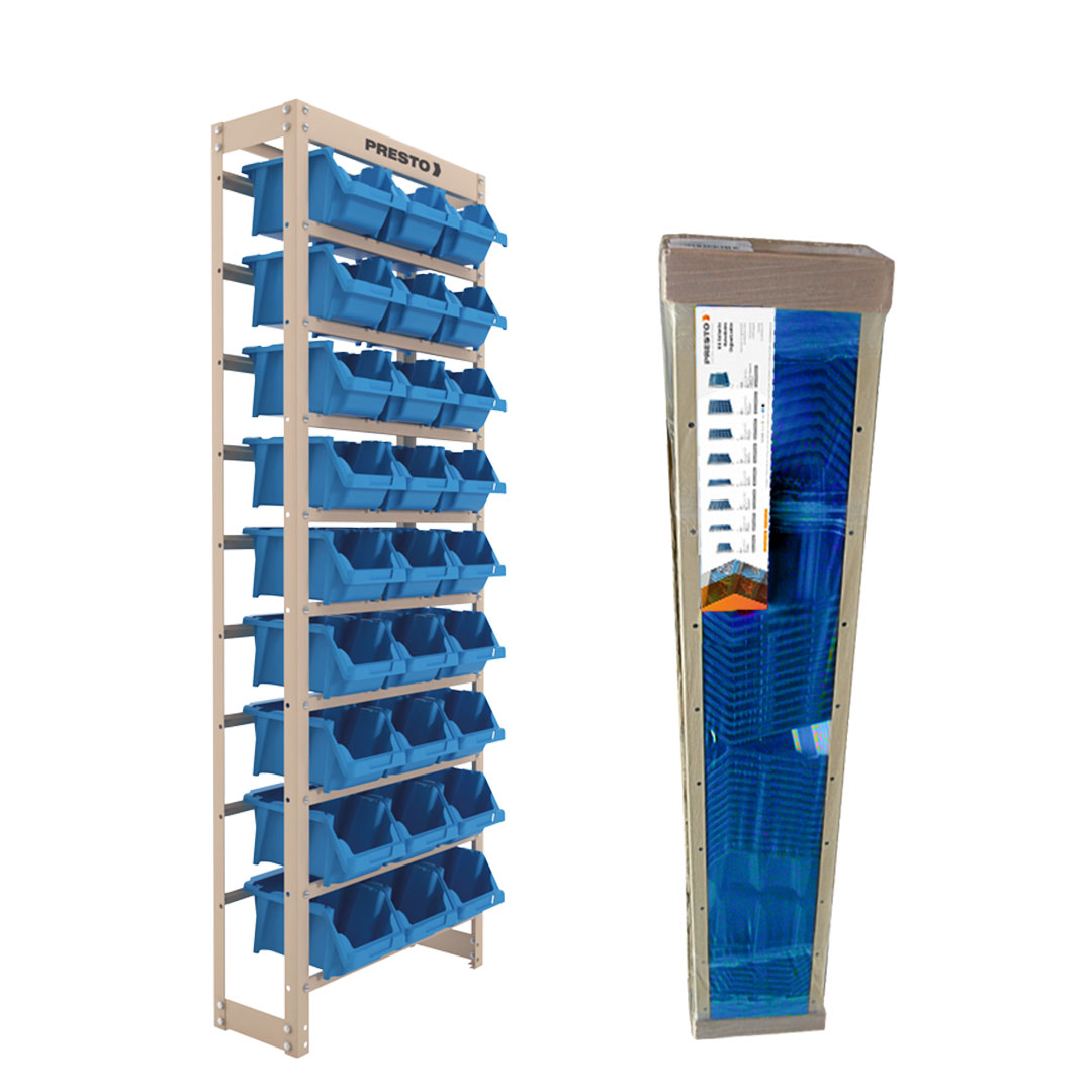 KIT ESTANTE GAVETEIRO ORGANIZADOR 27/5 AZUL
