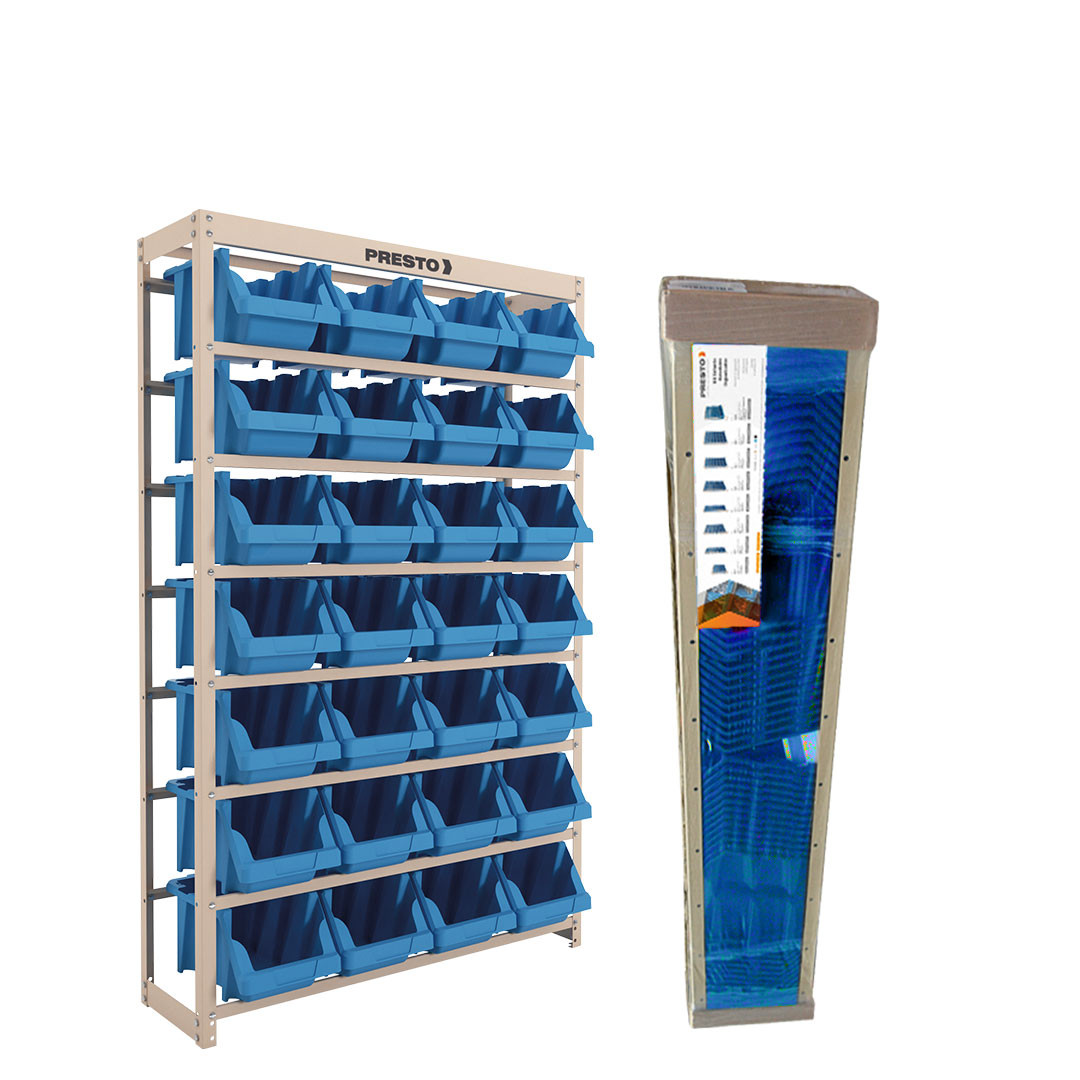 KIT ESTANTE GAVETEIRO ORGANIZADOR 28/7 AZUL