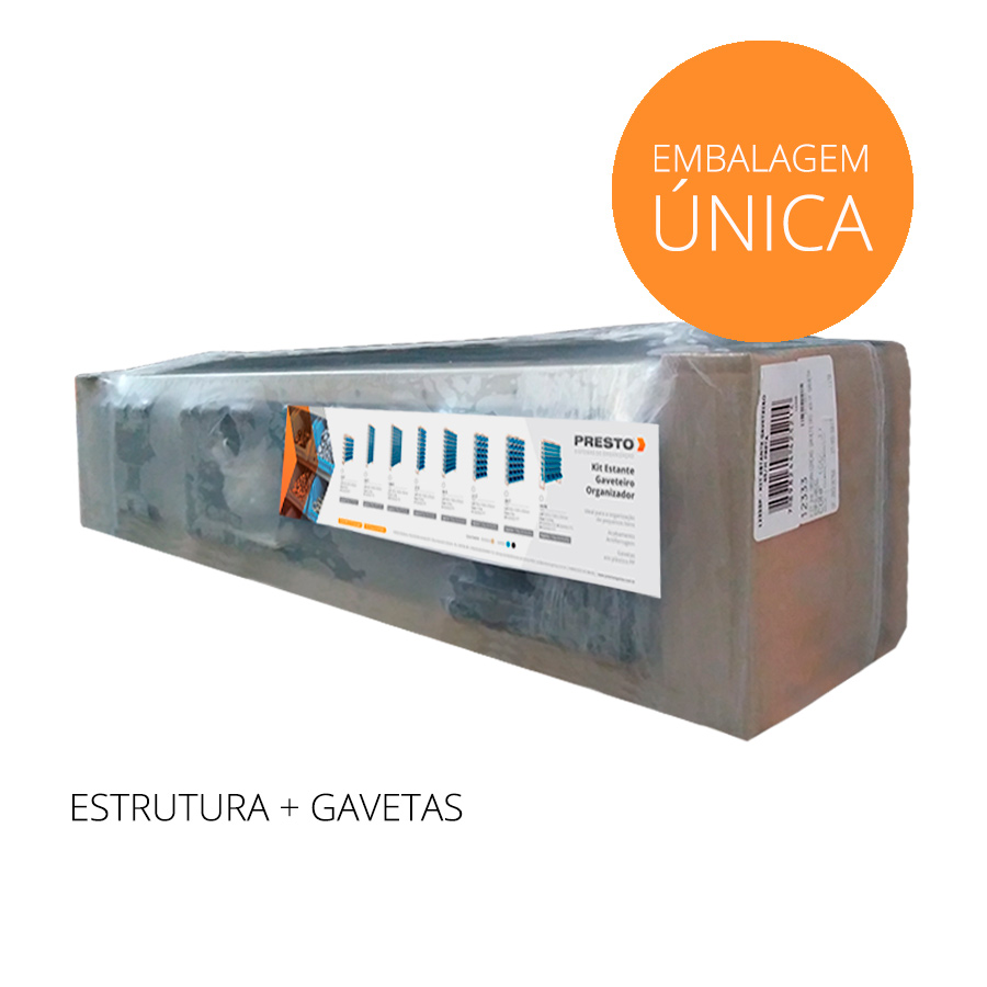 KIT ESTANTE GAVETEIRO ORGANIZADOR 49M AZUL