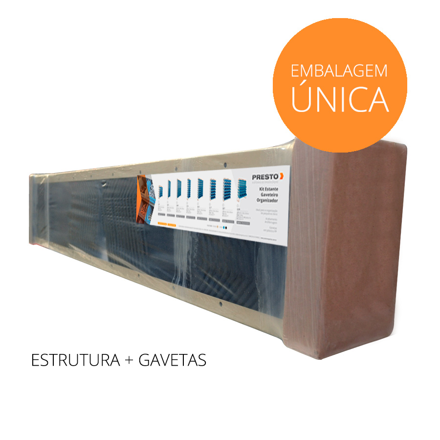 KIT ESTANTE GAVETEIRO ORGANIZADOR 54/5 PRETO